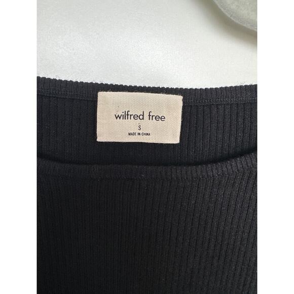 Women's Wilfred Free Black Ribbed Cut-Out Long Sleeve Dress, Size S, Like New - Picture 5 of 5